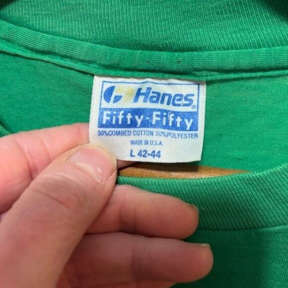 Vintage 80s Baltimore Row House Tee T-Shirt Single Stitch Hanes Fifty-Fifty Sz L - Picture 3 of 7